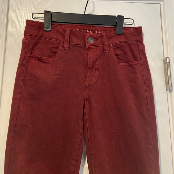 NWOT American Eagle Size 6 Next Level Stretch Jegging Skinny Jeans Burgundy - Picture 5 of 15